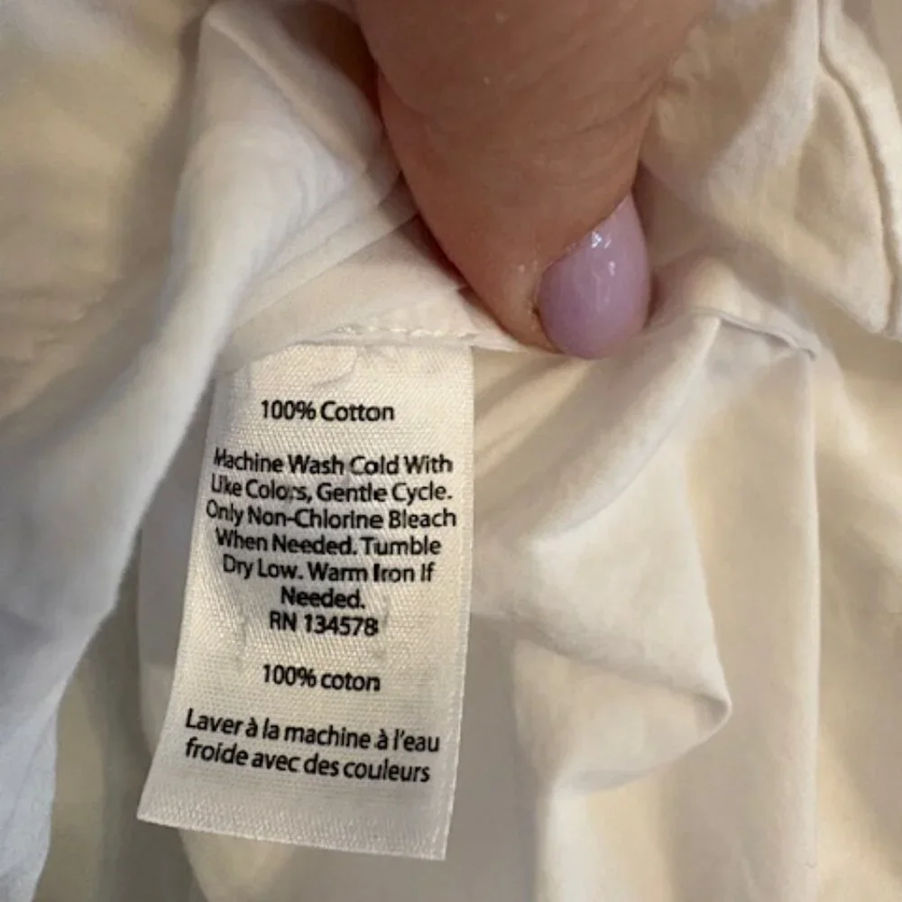 Vineyard Vines White 3/4 Sleeves Blouse, Size Medium - Picture 5 of 5